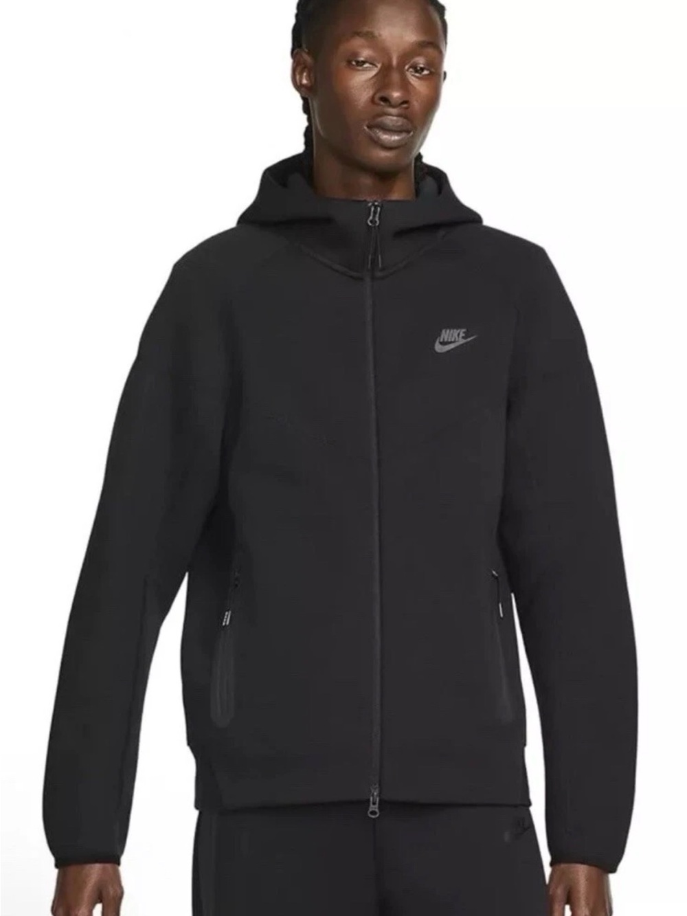 Nike Men's Black Windrunner Hooded Full-Zip Performance Jacket